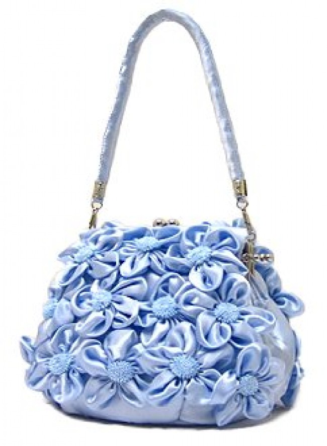 Evening Bag -  Rosettes - Light Blue – BG-02027LBL